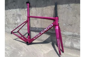 Дорожный велосипед Colnago V3RS с карбоновой рамой Magenta Ice Crack