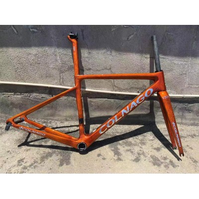 Colnago V3RS Carbon Frame Road Bicycle Orange Ice Crack-Colnago V3RS V-Brake & Disc Brake