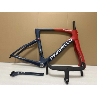 Pinarello DogMa F Disc Brake Carbon Road Bike Frame Blue With Red-Dogma F Disc Brake