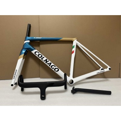 Colnago C68 Carbon Road Bicycle Frame Blue with White-Colnago V3RS V-Brake & Disc Brake