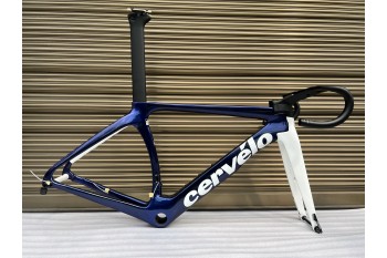Cadre de vélo de route en carbone Cervelo New S5 bleu avec blanc