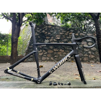 Carbon Fiber Road Bicycle Frame S-Works Tarmac SL7 Frameset Disc Brake Black With Chrome Stickers-S-Works SL7 Scheibenbremse