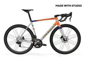 Cuadro de bicicleta de carretera Colnago C68 Carbon naranja blanco