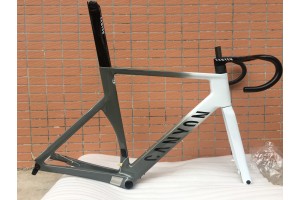 Рамка за шосеен велосипед от въглеродни влакна Canyon 2021 New Aeroad Disc Сиво и бяло