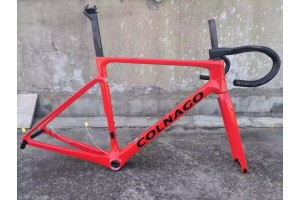 Рама шоссейного велосипеда Colnago V4RS из углеродного волокна, красная