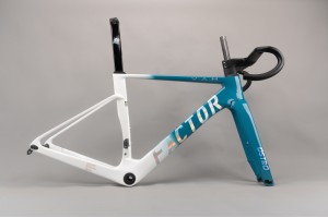 Nouveau facteur Ostro Vam Carbon Fibre Road Cadre de vélo blanc avec bleu