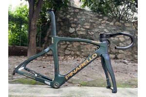 Pinarello DogMa F12 Karbon Yol Bisikleti Çerçeve Jant Fren Siyahımsı Yeşil