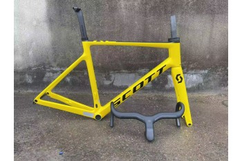 Quadro de bicicleta de estrada de fibra de carbono Scott Addict Rc amarelo