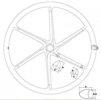 Carbonfaser-Räder, Rennrad-Scheibenbremsräder-