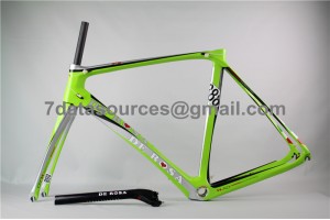 Cuadro de bicicleta de carretera de fibra de carbono De Rosa 888 verde