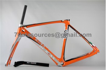 De Rosa 888 szénszálas országúti kerékpár váz narancssárga