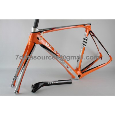 De Rosa 888 Carbon Fiber Road Bike Cykelram Orange-De Rosa Frame