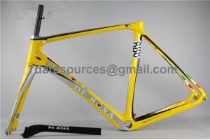 Quadro de bicicleta de estrada de fibra de carbono De Rosa 888 amarelo