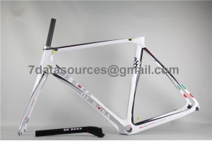 Cuadro de bicicleta de carretera de fibra de carbono De Rosa 888 blanco