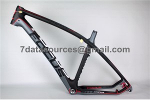 Quadro de bicicleta de carbono para mountain bike Focus MTB vermelho