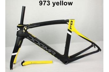 Quadro de bicicleta de estrada de carbono Pinarello Dogma F8 amarelo